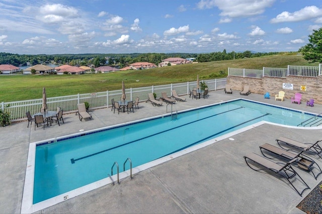 view of pool with a patio area