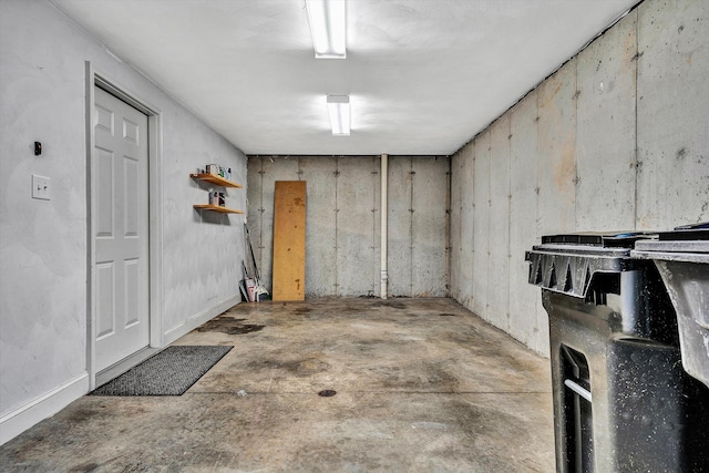 interior space featuring concrete floors