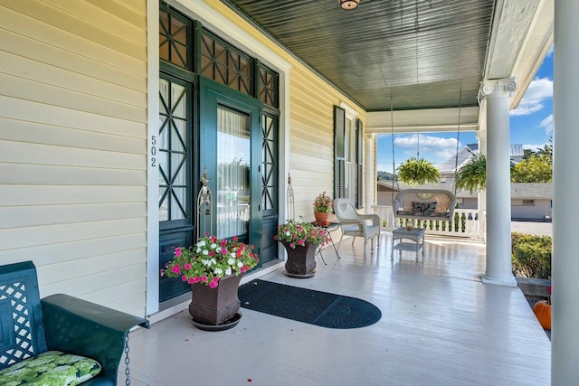 view of patio with a porch