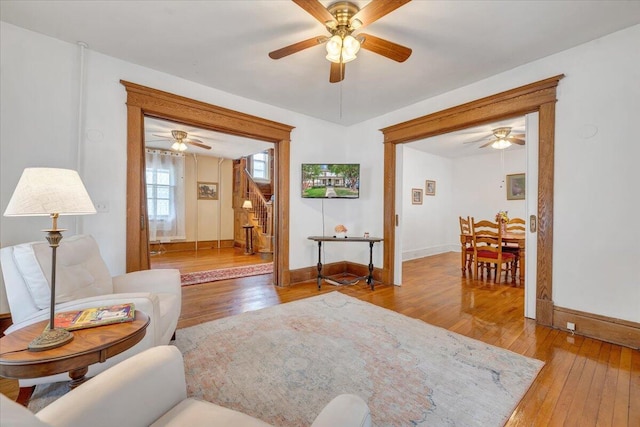 living room featuring hardwood / wood-style floors