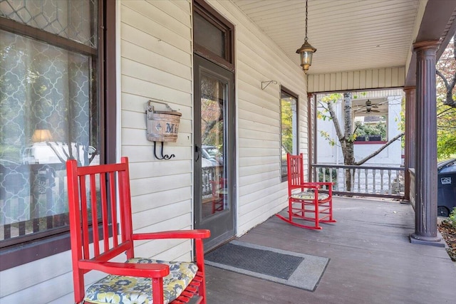 view of patio featuring covered porch