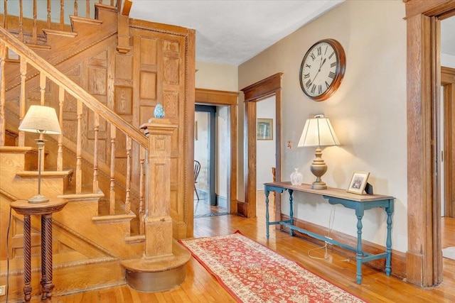 entryway featuring hardwood / wood-style flooring