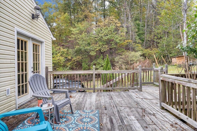 view of wooden deck