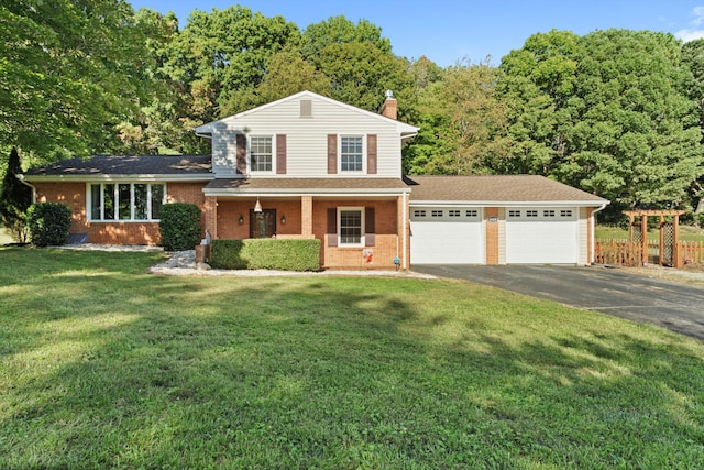 view of front of home featuring a porch and a front yard