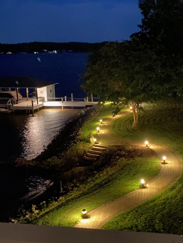 view of home's community featuring a water view