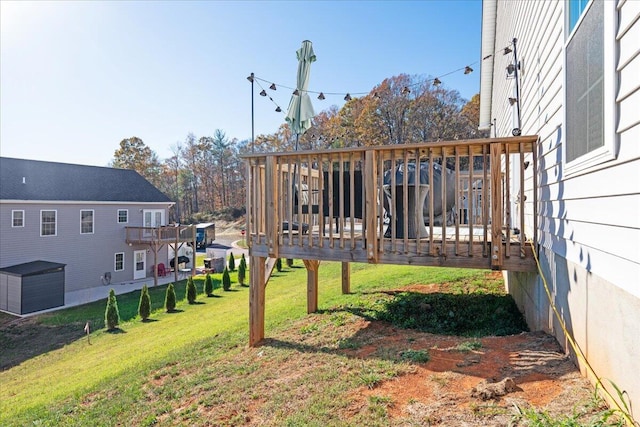 view of yard featuring a deck