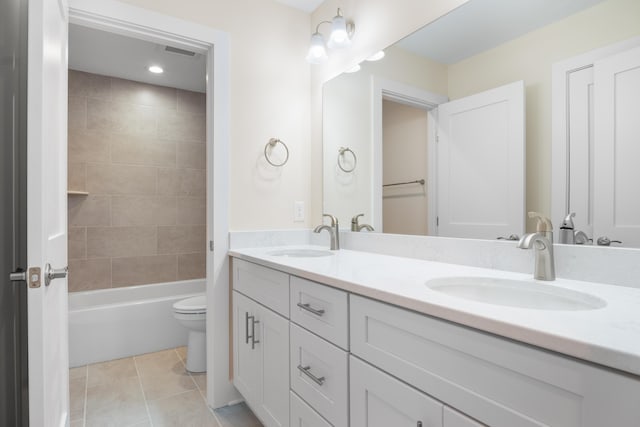 6913 Doral Dr, Radford, VA 24141 - bathroom featuring tile patterned flooring, a sink, double vanity, and toilet