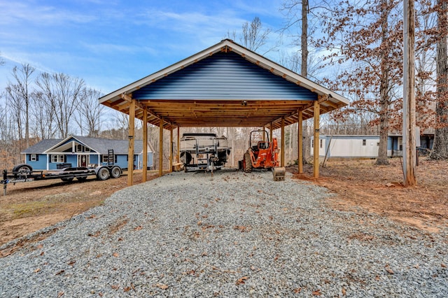 view of outbuilding with a carport