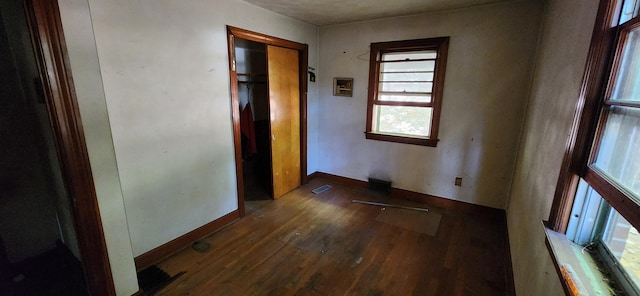 interior space featuring dark hardwood / wood-style flooring