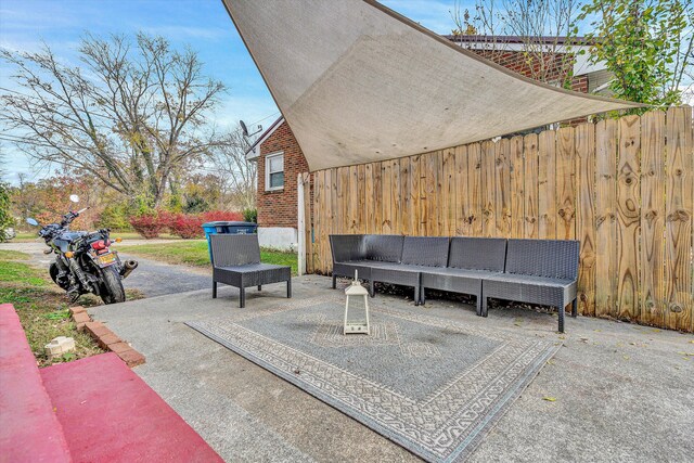 view of patio with an outdoor hangout area