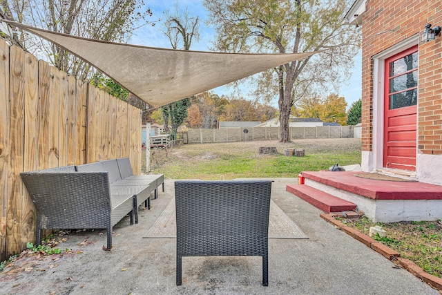 view of patio featuring an outdoor hangout area