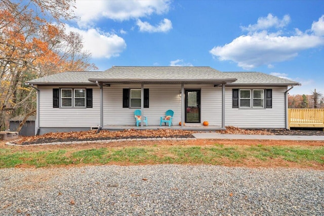 ranch-style home featuring a deck