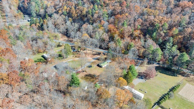 birds eye view of property featuring a rural view