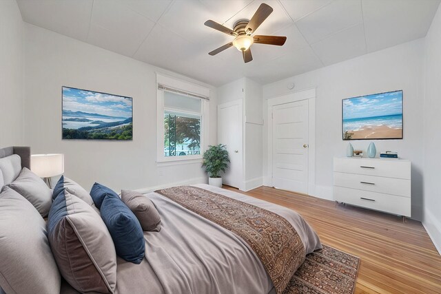 1132 Montrose Ave SE, Roanoke, VA 24013 - bedroom with light wood-type flooring, baseboards, and ceiling fan