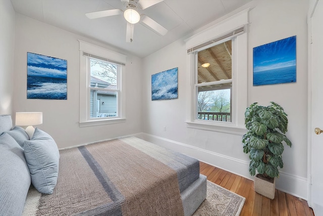 1132 Montrose Ave SE, Roanoke, VA 24013 - bedroom featuring wood finished floors, baseboards, and ceiling fan