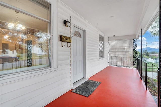 1132 Montrose Ave SE, Roanoke, VA 24013 - view of exterior entry with a porch and a mountain view