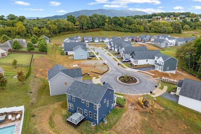 bird's eye view featuring a mountain view