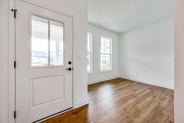 entryway with light wood-type flooring