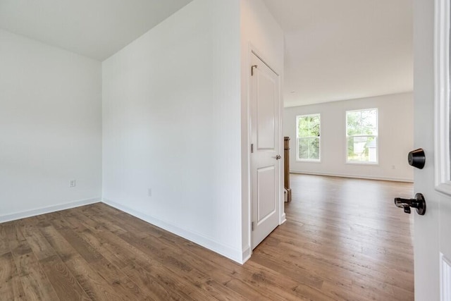 interior space with hardwood / wood-style flooring