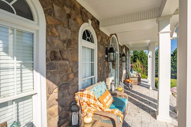 view of patio with a porch