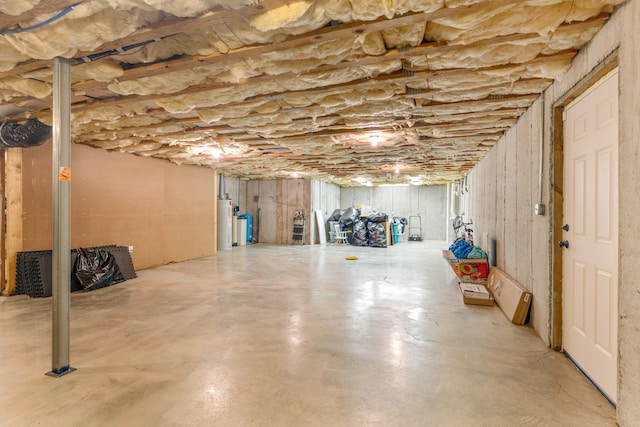 basement with water heater