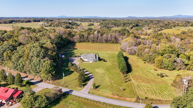 bird's eye view with a rural view