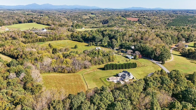 bird's eye view with a mountain view