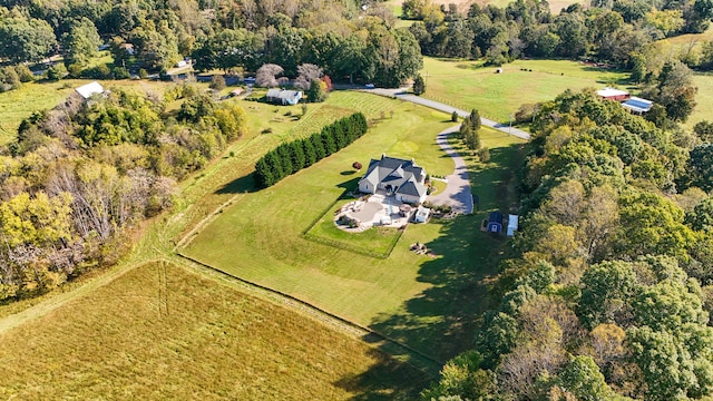 aerial view featuring a rural view