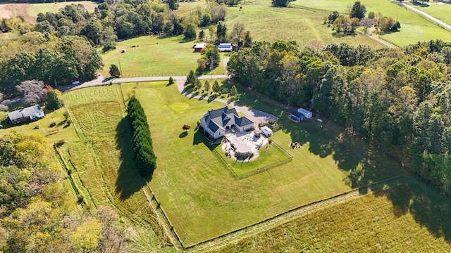 aerial view featuring a rural view