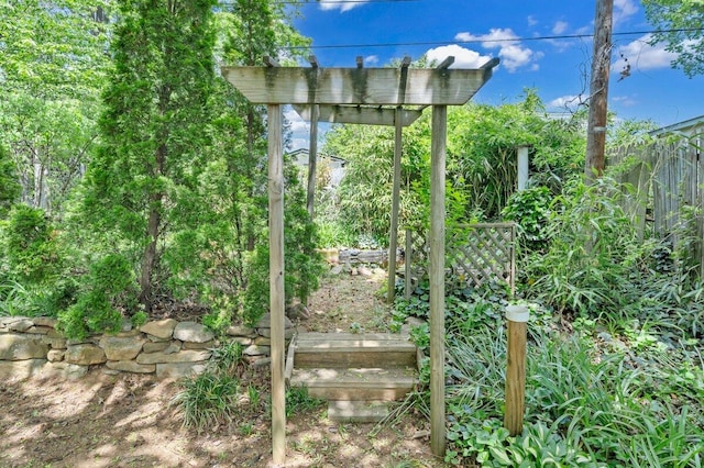 view of yard with fence
