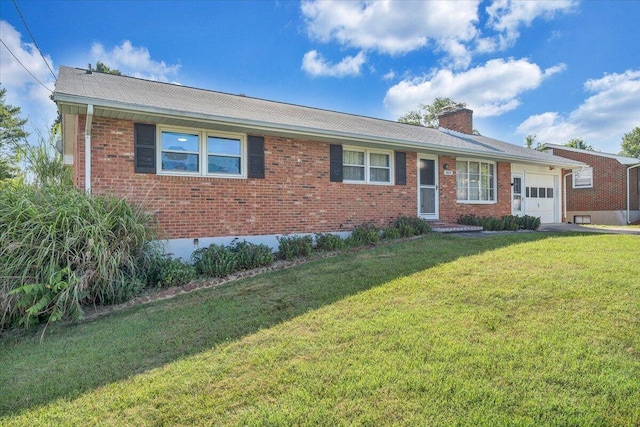 2422 Kingston Rd NW, Roanoke, VA 24017 - single story home featuring brick siding, an attached garage, a chimney, and a front lawn