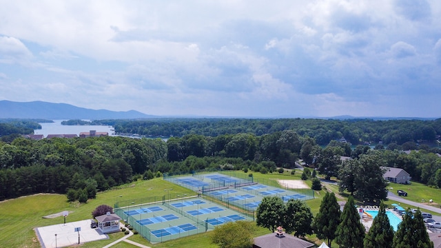 aerial view featuring a mountain view