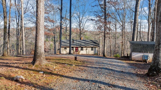 view of front of home with an outbuilding