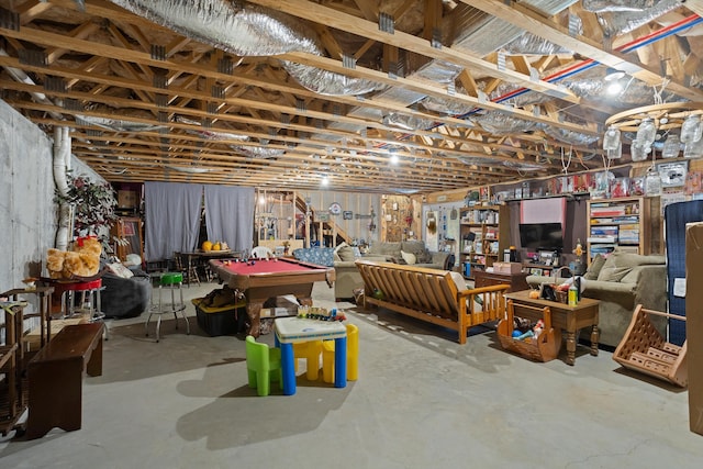 4348 Stewartsville Rd, Moneta, VA 24121 - basement with billiards