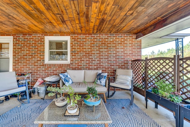 exterior space with outdoor lounge area