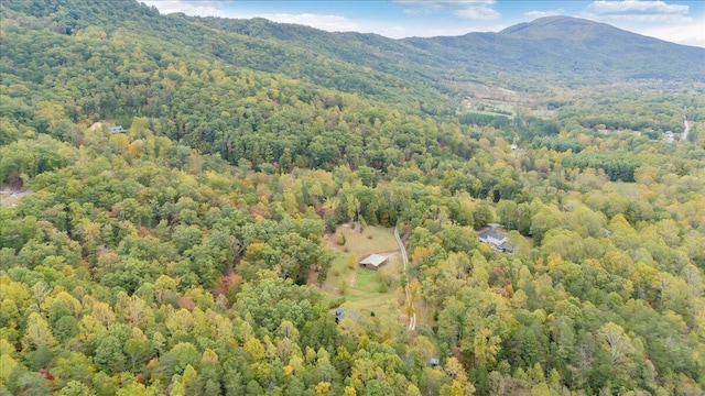 drone / aerial view with a mountain view