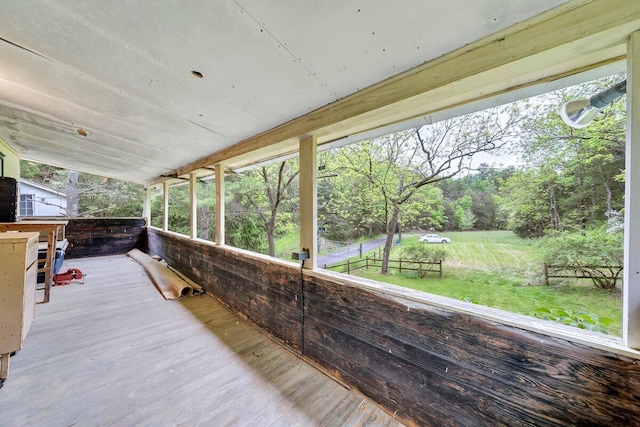 wooden deck with covered porch