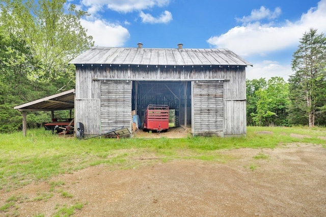 view of garage