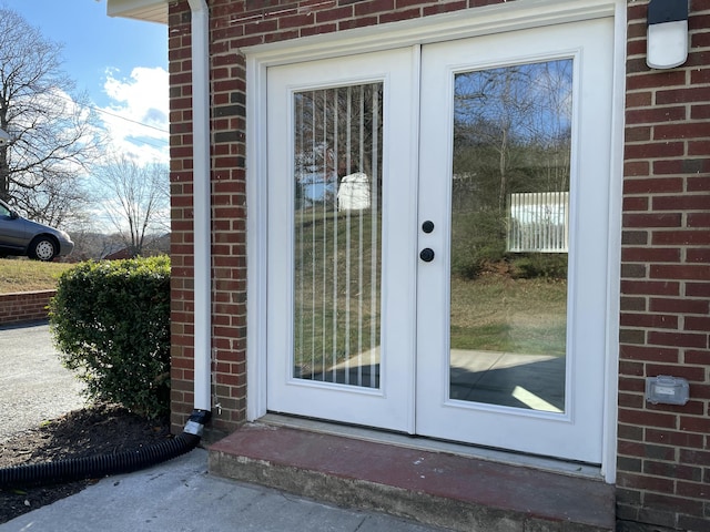 property entrance featuring french doors