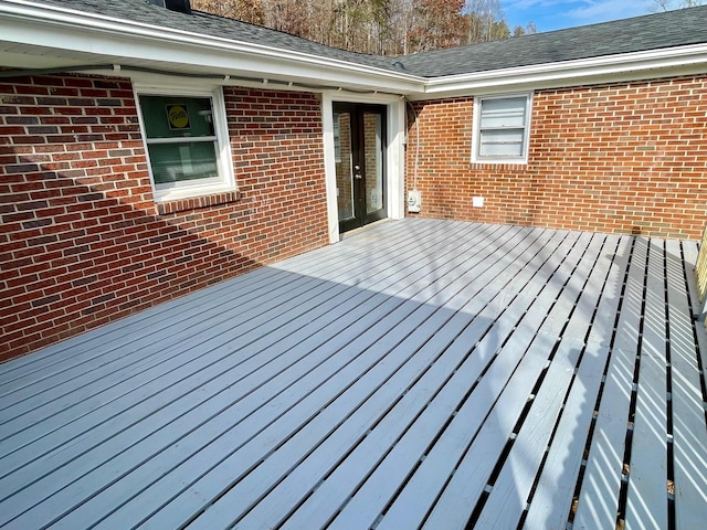 deck featuring french doors