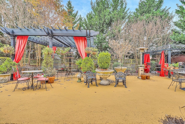 view of patio featuring a pergola