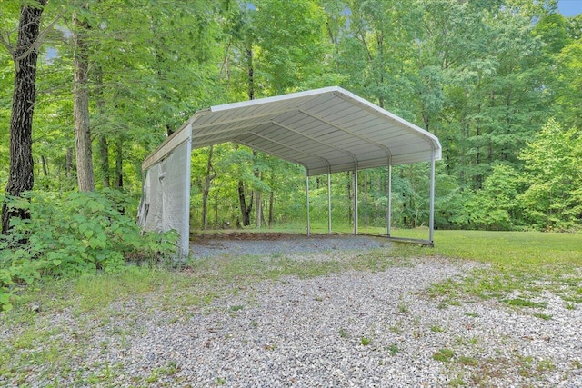 view of vehicle parking featuring a carport