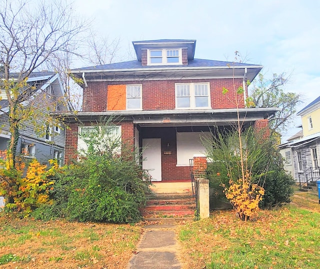 view of front of property with a porch