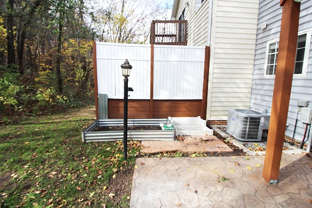 view of patio / terrace with central air condition unit