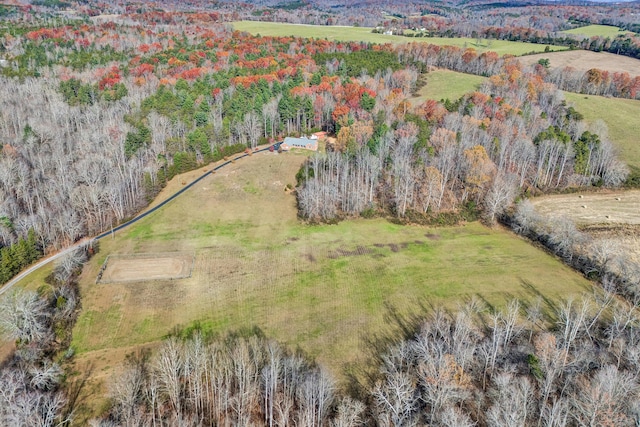 drone / aerial view featuring a rural view