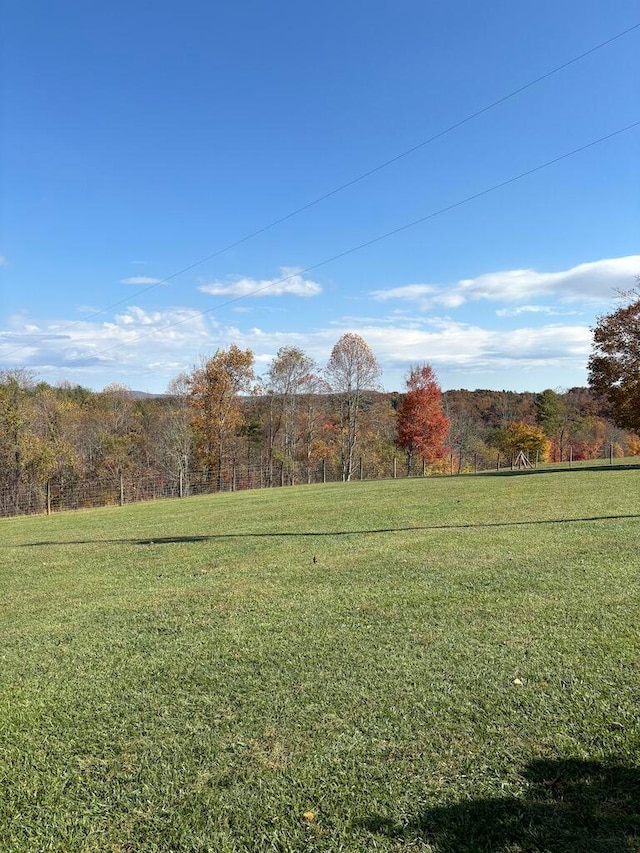 view of yard with a rural view