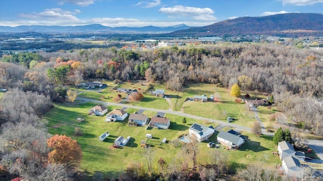 aerial view featuring a mountain view