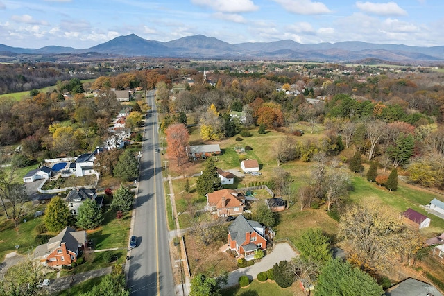 aerial view with a mountain view