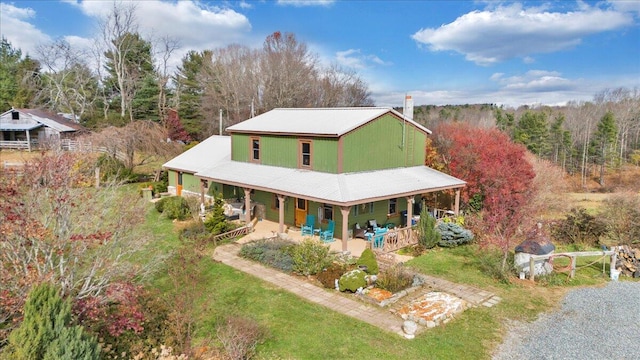 view of front of home featuring covered porch