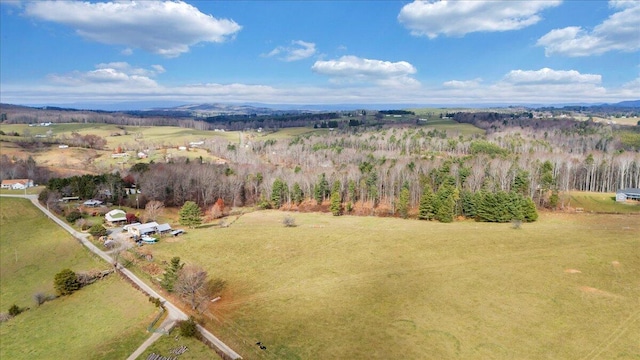 drone / aerial view featuring a rural view